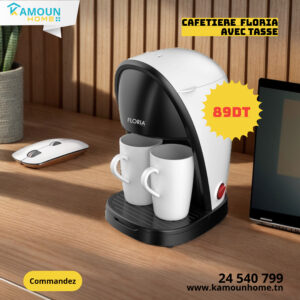 CAFETIERE BLANC AVEC TASSE FLORIA