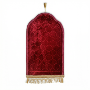 freepik islamic prayer rug in deep red velvet fabric with