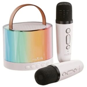 haut parleur sans fil maxlife mxks karaoke blanc oem