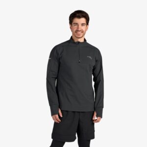 haut technique homme anta noir manches longues zip