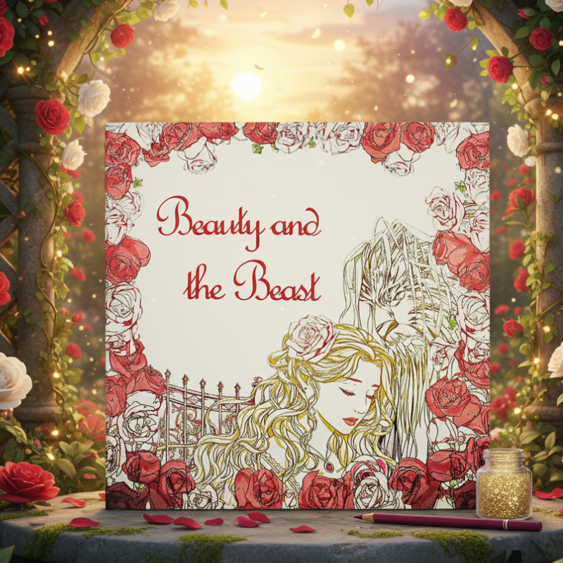 Livre de coloriage - Beauty the beast 1 imagex