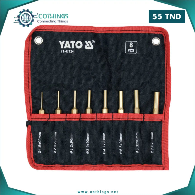 Jeu 8 poincons en cuivre hexa paralleles 1.7 a 7.8MM YATO 1 jeu poincons cuivre hexa paralleles mm yato cothings