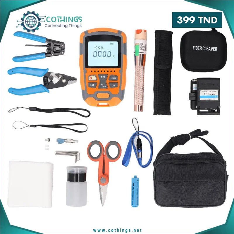 Kit d'outils pour fibres optiques avec couperet de fibres COMPTYCO FTTH -50 ~ + 26dBm AUA-M5 3 en 1 MIni compteur de puissance optique localisateur visuel de défauts 10mw 1 kit doutils fibres optiques couperet comptyco ftth dbm aua m