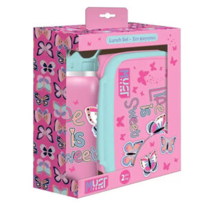kit lunch box et bouteille d eau must team life is sweet rose