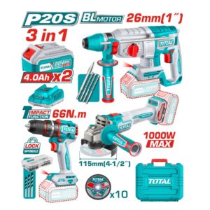 kit outillage en total ps brushless v avec batteries ah