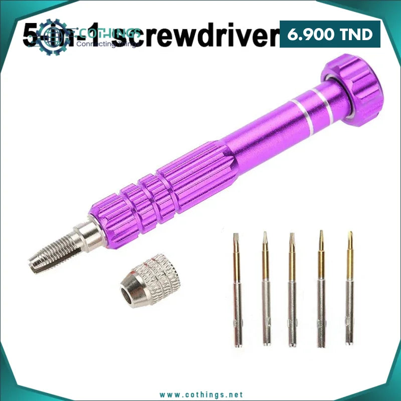 Kit de réparation de tournevis 5 en 1 (1,5, 0,8, 2,0, T5, T6) pour iPhone et Samsung Galaxy 1 kit reparation tournevis t t iphone samsung galaxy cothings