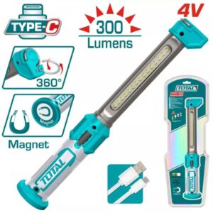 lampe travail led total usb type c lumens degres magnetique