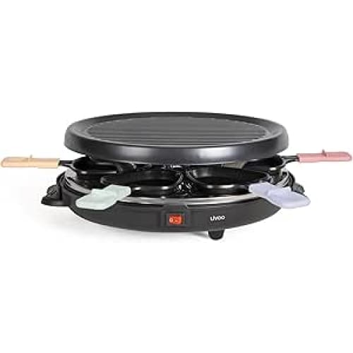 Livoo - Appareil à raclette 6 personnes – 800W, plateau grill amovible, 29x29 cm, accessoires inclus (DOC207P) 1 livoo appareil a raclette personnes w plateau grill amovible x cm accessoires inclus docp