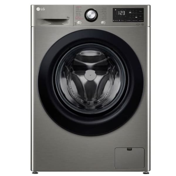 Machine à laver frontale LG 9Kg-1400Tr Silver & noir ( F4R3VYG6P) 1 machine a laver frontale lg kg tr silver noir frvygp