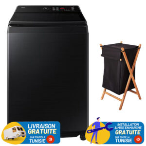 MACHINE À LAVER SAMSUNG KG SMART INVERTER NOIR + PANIER À LINGE