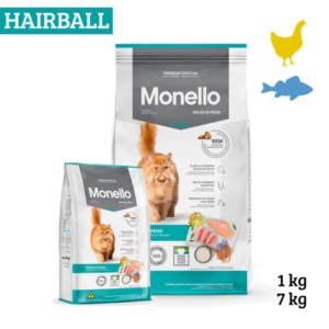 monello chat hairball control poulet poisson