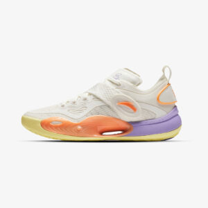 neaker blanche orange violet homme chaussure sport lifestyle