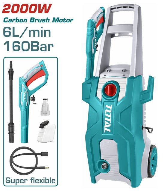 Nettoyeur Haute Pression 2000 W TOTAL TGT11376 160 Bar Débit 6 L Min Tuyau 5 m 1 nettoyeur haute pression w total tgt bar debit l min tuyau m