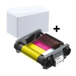 pack consommable pour impressions couleur adaptable ruban ymcko cartes vierges pvc blanc cbgpc