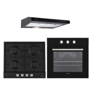 pack encastrable focus pieces four plaque hotte noir