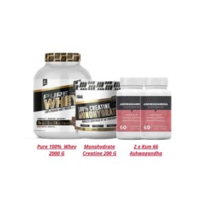 pack performance gsn pure whey kg chocolat creatine g boites ashwagandha cps