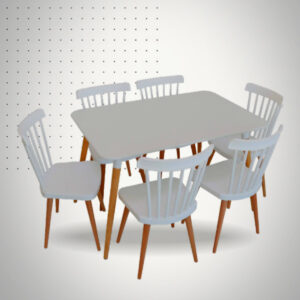 PACK TABLE STOCKHOLM *+ CHAISES HELSINKI SOCLE BOIS