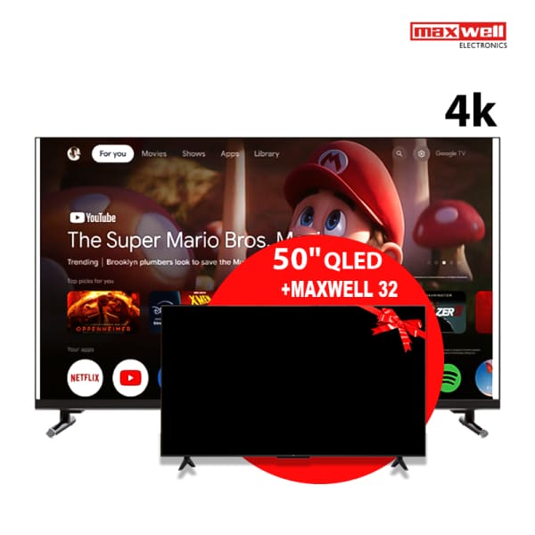 pack tv maxwell qled k uhd smart google avec recepteur integre p recepteur integre