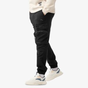 pantalon cargo noir homme anta avec poches multiples