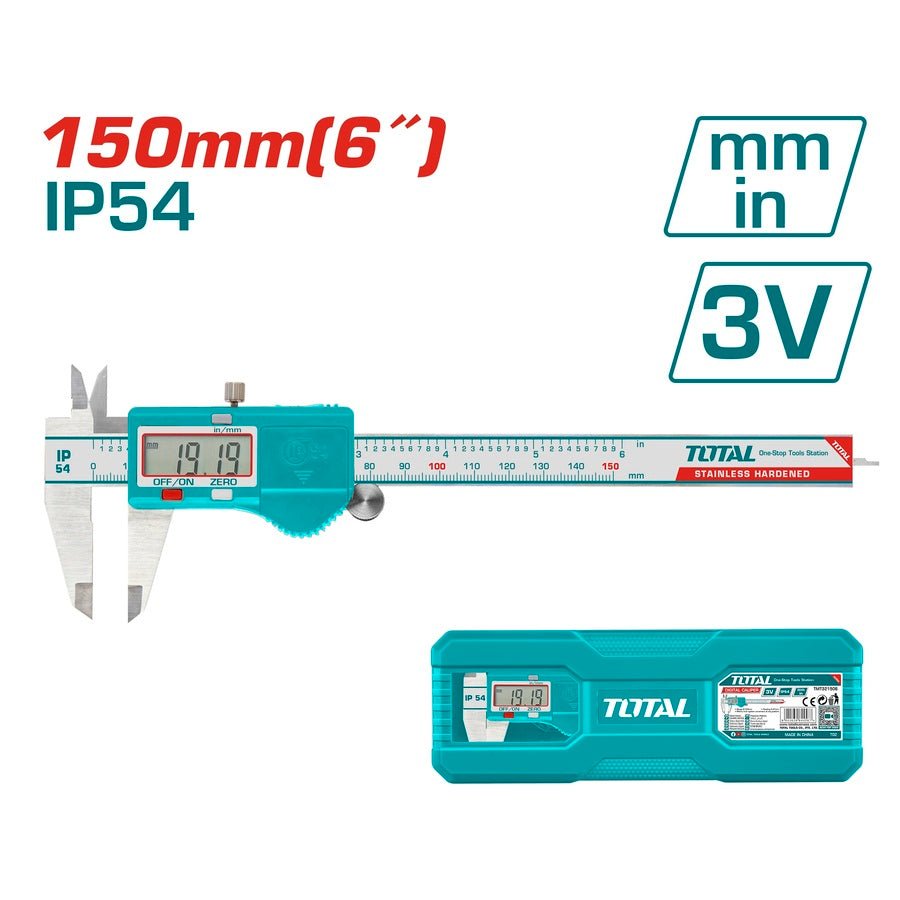 Pied À Coulisse Électronique TOTAL 150 Mm IP54 LCD TMT321506 1 pied a coulisse electronique total mm ip lcd tmt