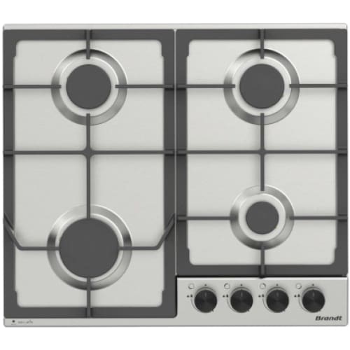 Plaque à gaz BRANDT 4 feux inox (BPE6342XA) 1 plaque a gaz brandt feux inox bpexa