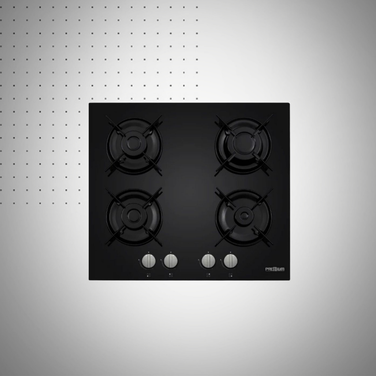 Plaque de cuisson PREMIUM à Gaz 4 Feux | 60cm – AP641 – Verre Noir 1 Plaque de cuisson PREMIUM à Gaz Feux | cm &#; AP &#; Verre Noir