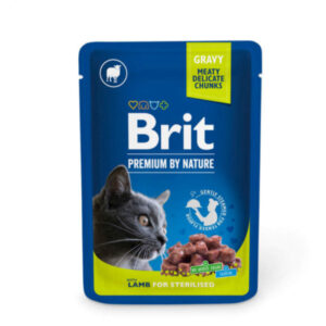 pochons brit premium a l agneau pour chat steriliseg
