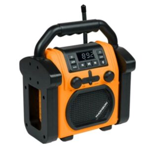 radio et enceinte bluetooth de chantier noir orange thomson wkrbt