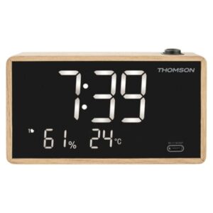 radio reveil avec projection thomson bois noir cpt