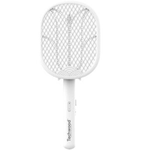 raquette electrique anti moustiques en techwood tti blanc