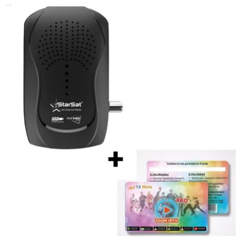 Récepteur STARSAT T40HD extreme avec abonnement 1 recepteur starsat thd extreme