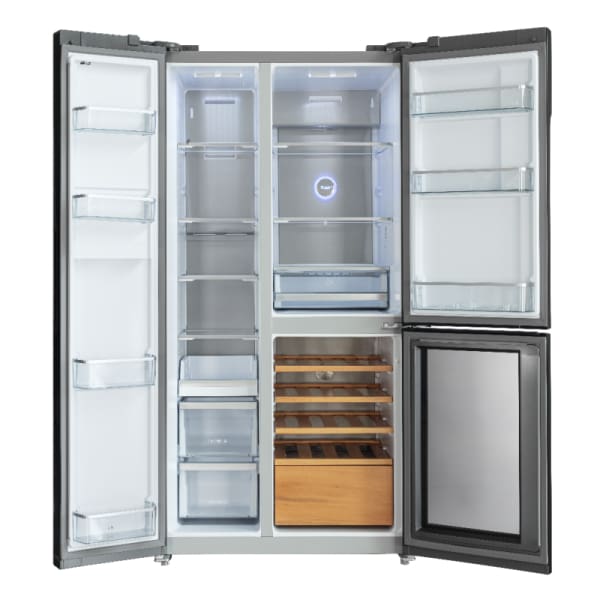 Réfrigérateur Hyundai 548L Side By Side Inverter No Frost + Cave À Vin Verre Gris( HYN-91TWC.SG) (911x706x1780mm) 1 refrigerateur hyundai l side by inverter no frost cave a vin verre gris hyn twc sg xxmm