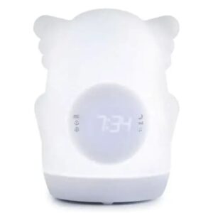 reveil lumineux educatif portable avec sons integres blanc akso