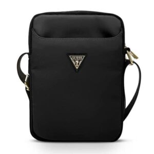 sac guess pour tablette nylon metal triangle logo lth inch noir gsm