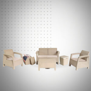 SALON CARTHAGE P + TABLE COFFRE BRUN