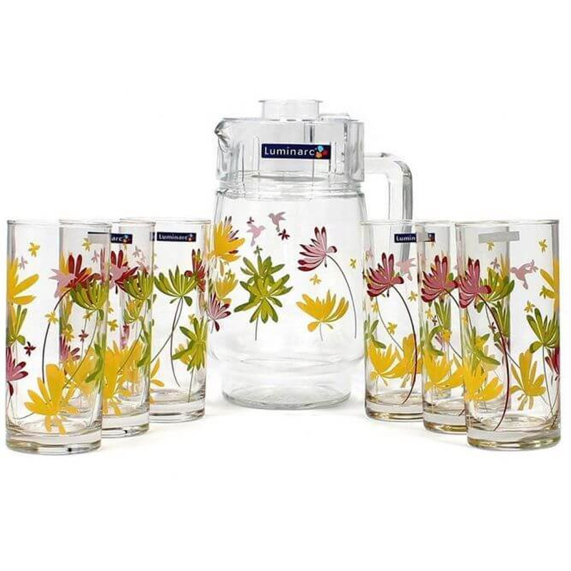 service a boissons luminarc pieces crazy flower