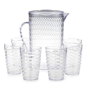 service cristal pieces plastique transparent