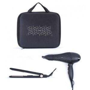 set de coiffure livoo seche cheveux et lisseur w noir dos