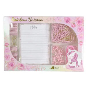 set de papeterie rainbow unicorn