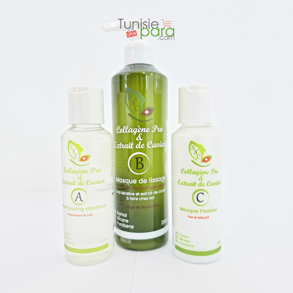 SNC Kit Lissage Sans Plaques – Collagène Pro & Extrait de Caviar 250ML 1 snc pack png