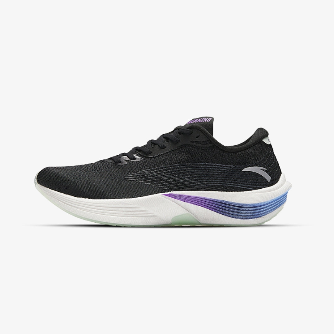 sneakers anta noires running semelle blanche degrade violet bleu