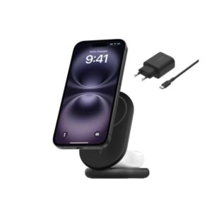 socle de recharge en aimantee et pliable avec qi w noir wizvfbk