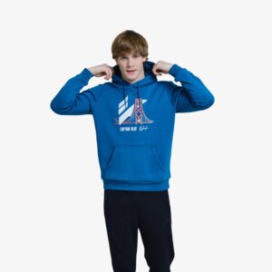 sweat capuche bleu homme captain play pont style urbain