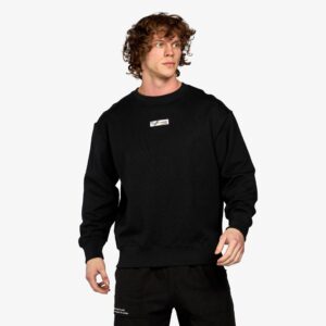 sweat noir homme col rond casual streetwear