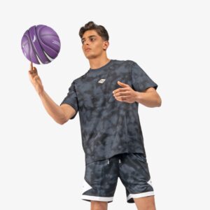 t shirt basketball noir gris tie dye anta homme