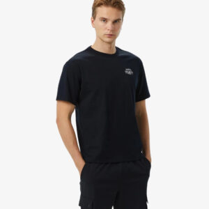 t shirt noir homme anta sports logo poitrine