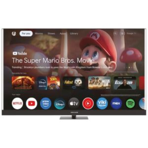 televiseur maxwell qled k uhd smart google tv avec recepteur integre et barre de son max qamgsb