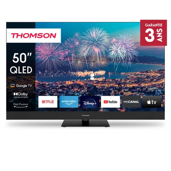 televiseur thomson smart qled plus google tv noir qgc