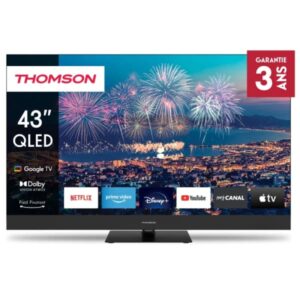 televiseur thomson uhd k qled plus smart google tv noir qgc