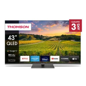 televiseur thomson uhd k qled smart google tv noir qgc
